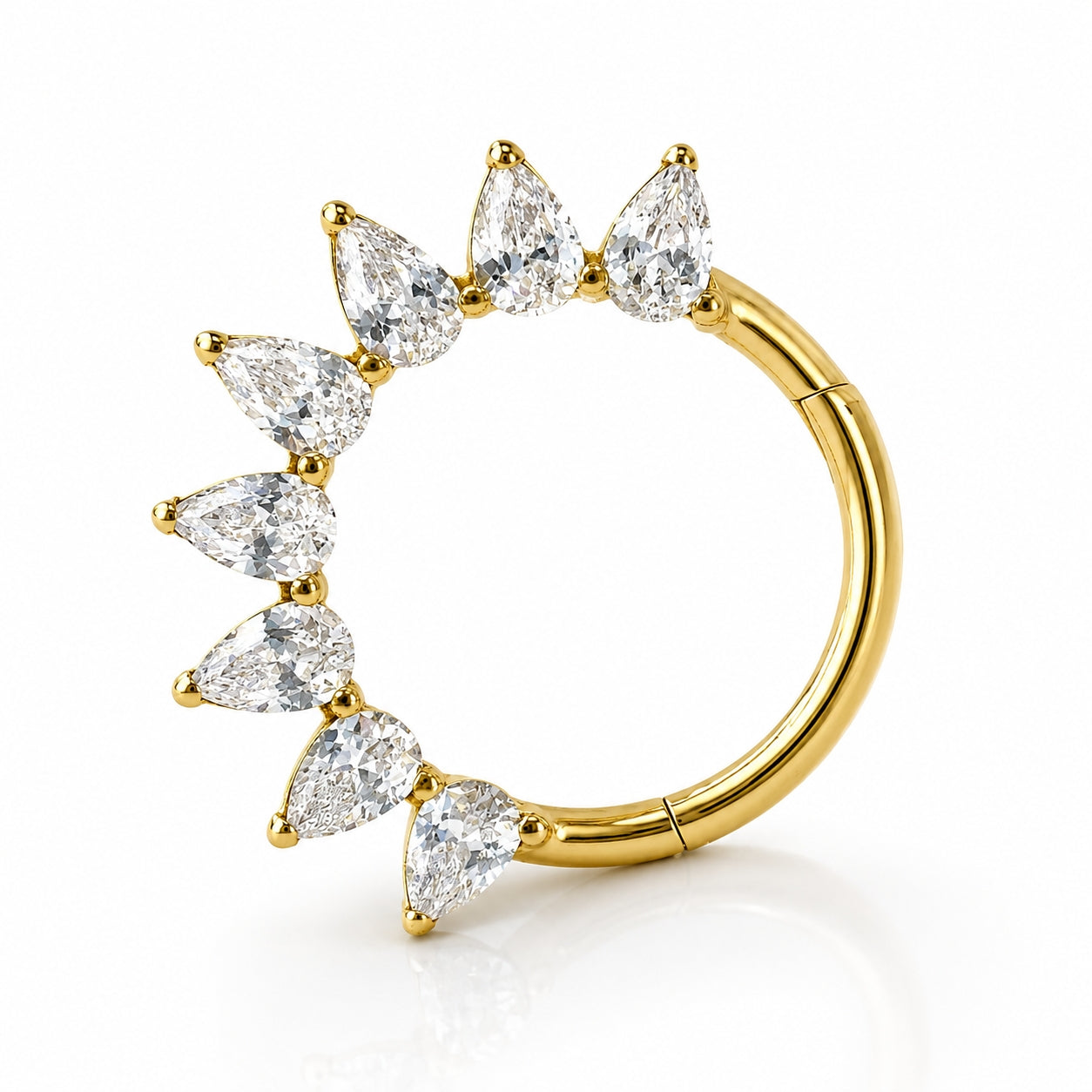 Titanium Hinged CZ Hoop– 10MM
