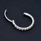 Ring_SS_01 ASTM F136 Titanium 20G (0.8MM) Click Lock Crystal Studed Ring Hoop Piercing
