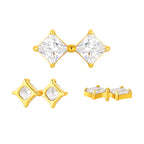 Titanium 16G (1.2MM) Internally Threaded Diamond Crystal Piercing Stud