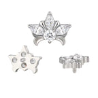 Titanium Internally Threaded Crystal Petal Labret Stud