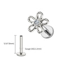 Lab_Flower_04 ASTM F136 Titanium 16G (1.2mm) Internally Threaded Flower Stud