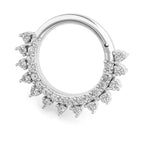 18k Gold Diamond Daith &amp; Septum Piercing Hoop 16G 8MM