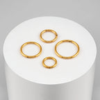 ASTM F136 Titanium 18G (1.0MM) Hinged Lock Plain Golden Piercing Ring Hoop