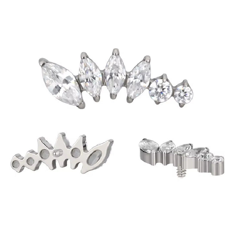 Titanium Ascending Lotus 16G (1.2MM) Internally Threaded Labret Stud