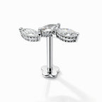 18K Gold Triple Marquise Diamond Stud (Sold Per Piece)