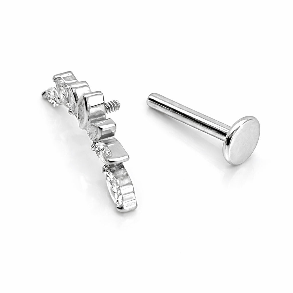 Titanium Marquise Cluster Flat-Back Stud – Internally Threaded (Sold Per Piece)