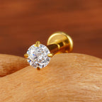 Titanium 16G (1.2MM) Internally Threaded Crystal Labret Stud