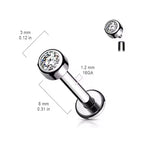 Titanium Internally Threaded Cylinder Shape Labret Stud