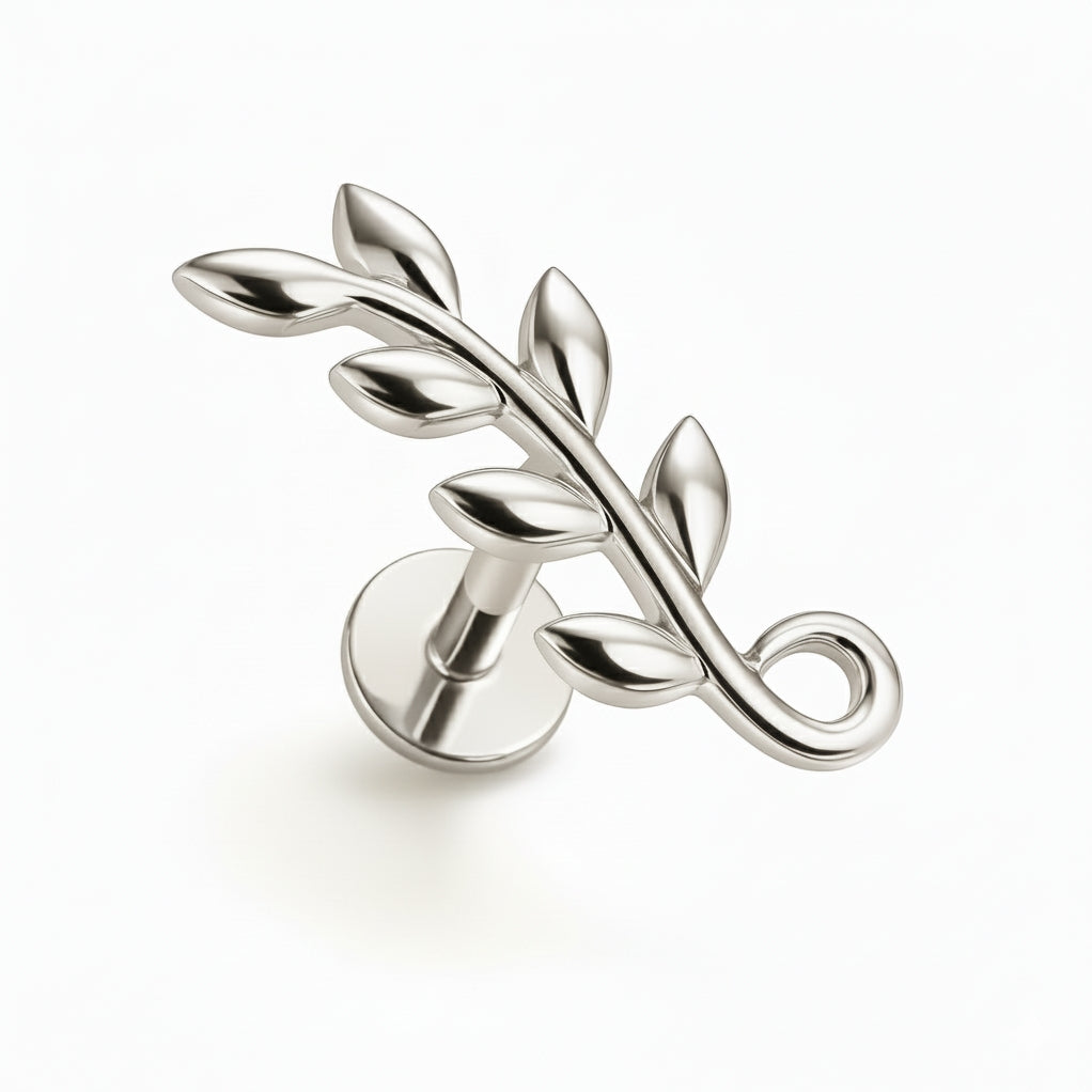 18K Gold Leaf Flat Back Stud – Internally Threaded (Sold Per Piece)