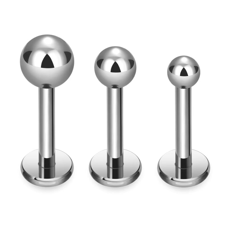 ASTM F136 Titanium 18G Threadless Push Pin Globe Labret Stud