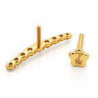 18K Gold Graduated Moissanite Curved Bar Piercing Stud