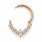 18K Gold Moissanite Marquise Crown 9mm Daith & Septum Ring
