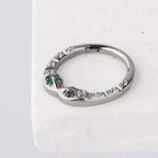 Natural Titanium Snake with Crystal Daith &amp; Septum Piercing Hoop 16G 10MM