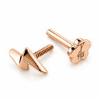 18K Gold Lightning Bolt Piercing Stud