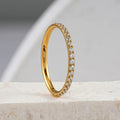 Titanium 16G (1.2MM) Hinged Lock Crystal Studded Piercing Hoop