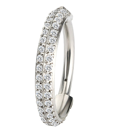 Classic Paved Hinged Lock Hoop – ASTM F136 Titanium (16G)