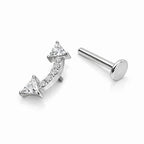 Titanium Curved CZ Arc – Internally Threaded (16G)