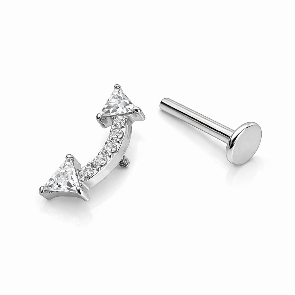 Titanium Curved CZ Arc – Internally Threaded (16G)