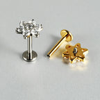 39-6 ASTM F136 Titanium 16G (1.2MM) Internally Threaded Flower Piercing Stud