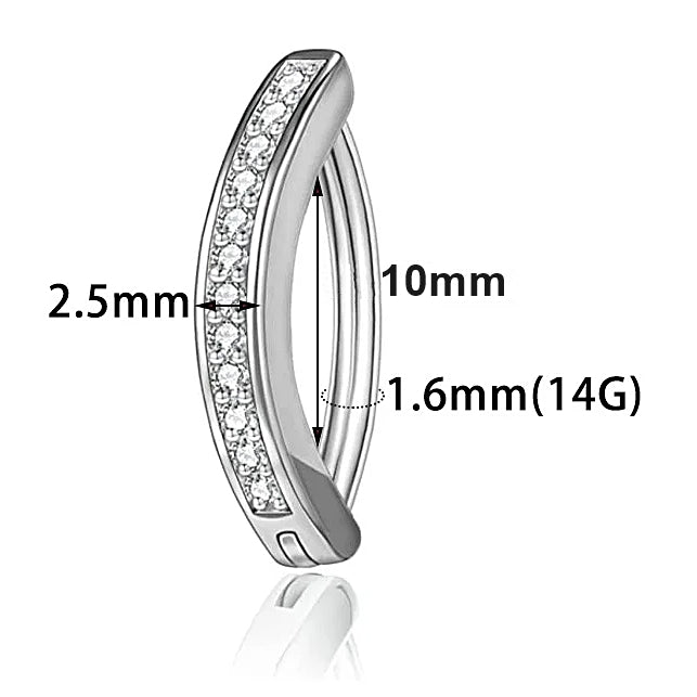 ASTM F136 Titanium 14G (1.6MM) Click Lock Belly Button Piercing 10MM