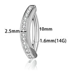 ASTM F136 Titanium 14G (1.6MM) Click Lock Belly Button Piercing 10MM