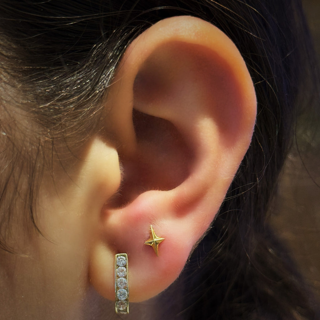 Titanium Star Flat-Back Labret (Internally Threaded)
