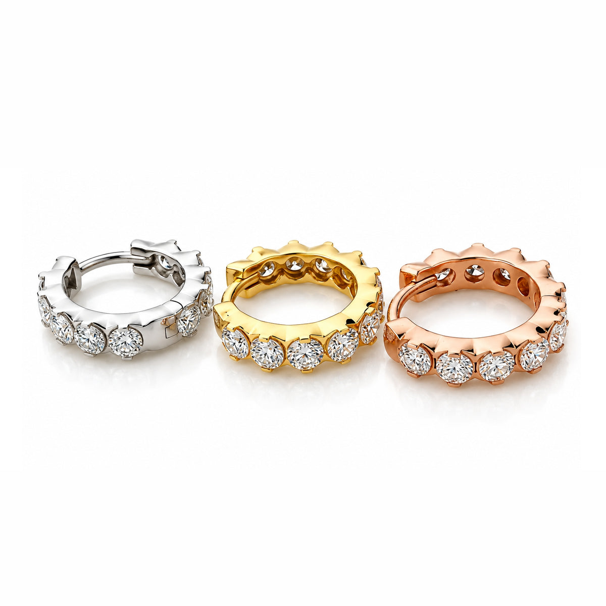 18K Gold Eternity Lab-Grown Diamond 10mm Hoop