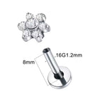 Titanium 16G (1.2mm) Internally Threaded Flower Stud