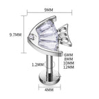 Titanium 16G (1.2MM) Internally Threaded Fish Labret Stud