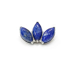 ASTM F136 Titanium 16G (1.2MM) Internally Threaded Blue Opal Piercing Stud