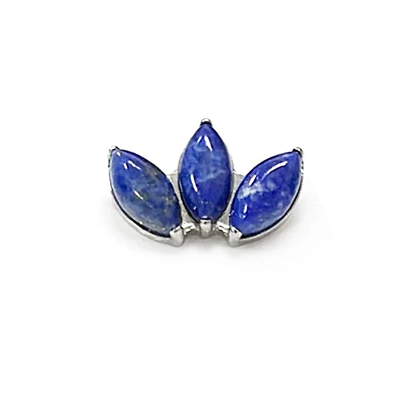 ASTM F136 Titanium 16G (1.2MM) Internally Threaded Blue Opal Piercing Stud