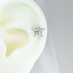 LAB_Star_05 ASTM F136 Titanium 16G (1.2MM) Internally Threaded Crystal Star Piercing Stud