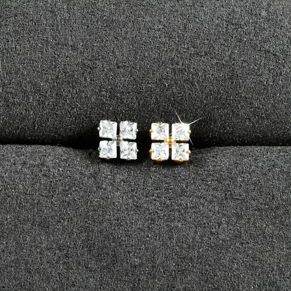 39-4 ASTM F136 Titanium 16G (1.2MM) Internally Threaded Four Stone Piercing Stud