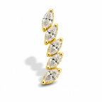 18K Gold Marquise Natural Diamond Curve Labret