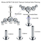 Vertical Helix &amp; Traditional Maharashtrian Bugadi Piercing — 5 CZ Cluster