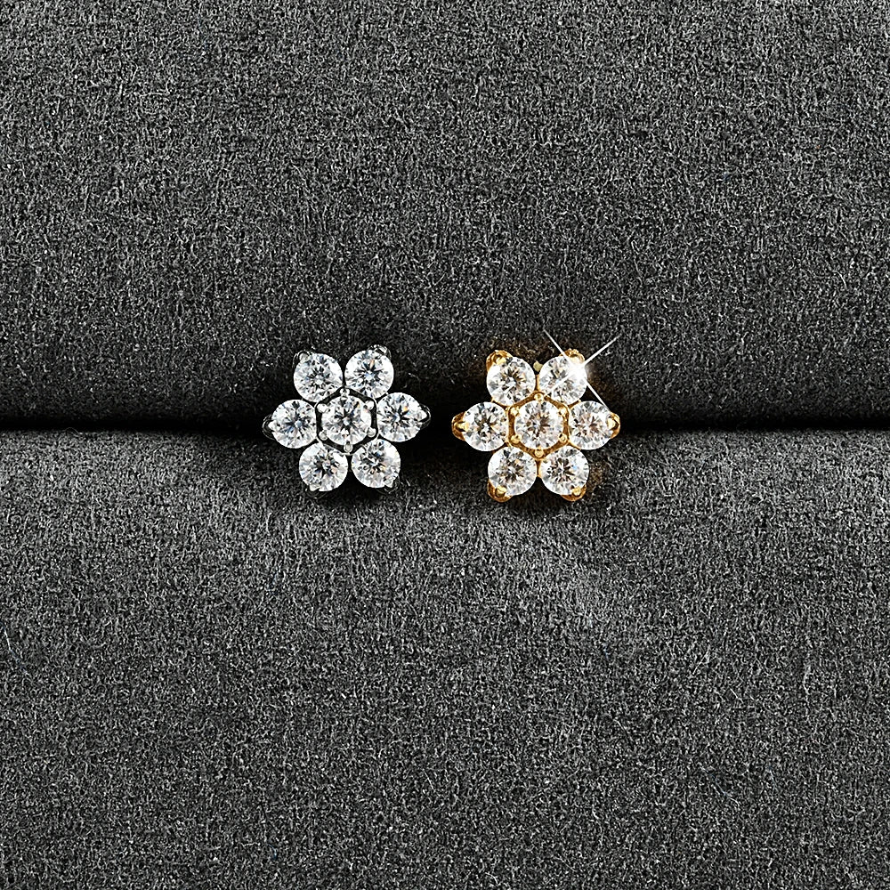 39-6 ASTM F136 Titanium 16G (1.2MM) Internally Threaded Flower Piercing Stud