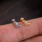 Titanium 16G (1.2mm) Internally Threaded Rose Stud