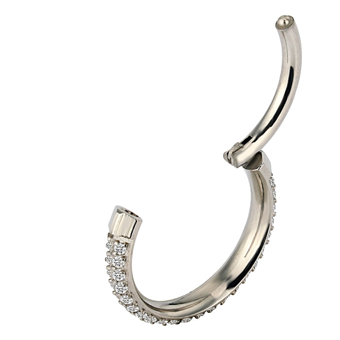 Classic Paved Hinged Lock Hoop – ASTM F136 Titanium (16G)