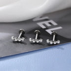Titanium Internally Threaded Flat Back Curved Stud