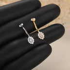 Premium Titanium Sunflower Belly Ring | 14G (1.6MM) | 10MM Bar