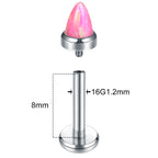 Natural Titanium 16G (1.2MM) Internally Threaded Opal Bullet Labret Stud