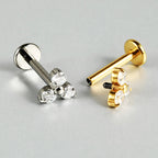 39-5 ASTM F136 Titanium 16G (1.2MM) Internally Threaded Trinity Piercing Stud