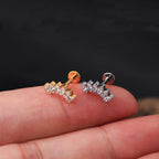 ASTM F136 Titanium 16G (1.2MM) Internally Threaded Labret Stud 6CZ