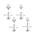 Titanium 16G (1.2MM) Internally Threaded Crystal Labret Stud