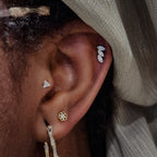 18K Gold Floral Moissanite Stud