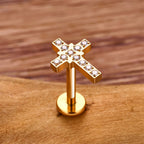 LAB_Cross_01 ASTM F136 Titanium 16G (1.2mm) Internally Threaded Cross Shape Stud