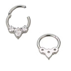 Titanium Drop Crystal Daith &amp; Septum Piercing Hoop 16G 8MM