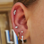 Titanium Internally Threaded Star Crystal Labret Stud