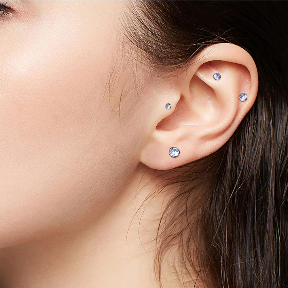 LAB03 ASTM F136 Titanium 18G (1.0MM) Threadless Push Pin Labret Stud