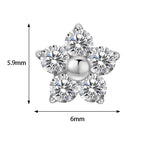 Titanium 16G (1.2mm) Internally Threaded Flower Prong Stud